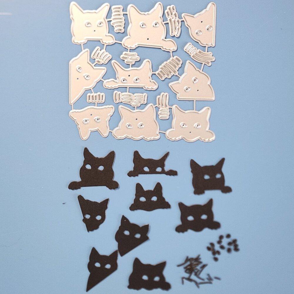 #313 Peek-A-Boo Cats with Whiskers Dies Cardmaking Scrapbooking